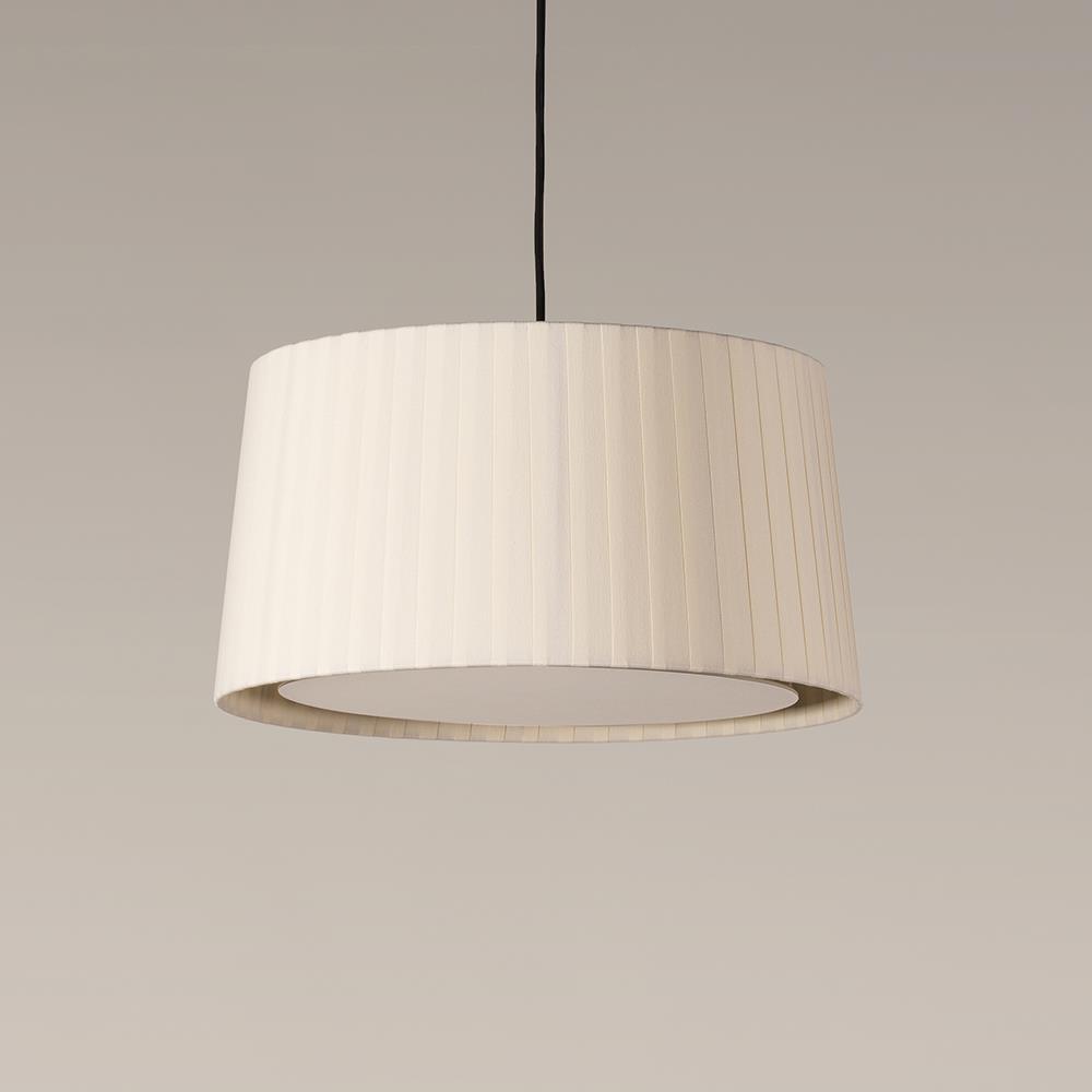 Santa Cole Gt6 Pendant Natural Ribbon Single White Canopy White Flex Designer Pendant Lighting