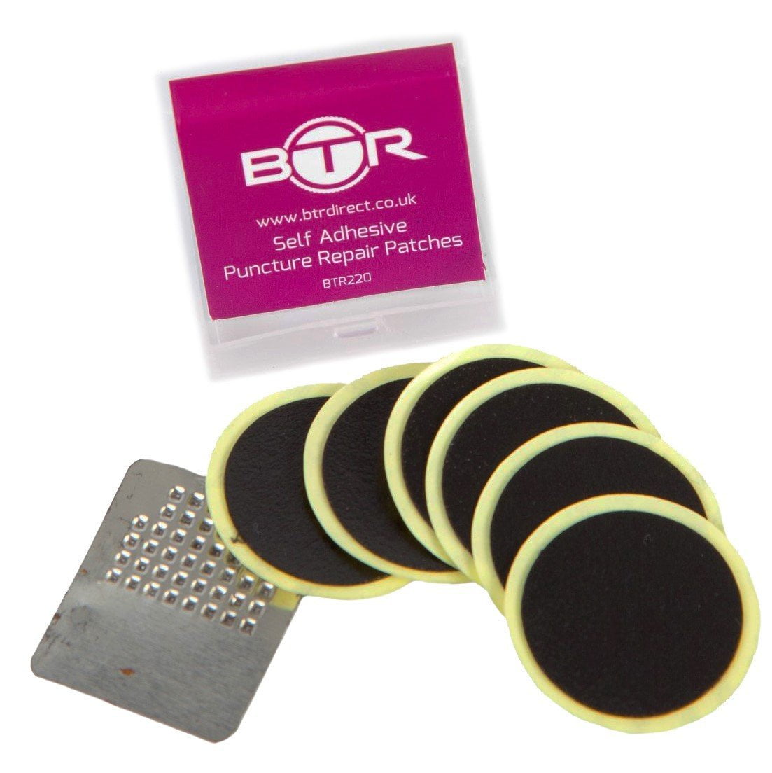 Image of BTR Bicycle Tyre Self Adhesive Puncture Repair Patches x 6