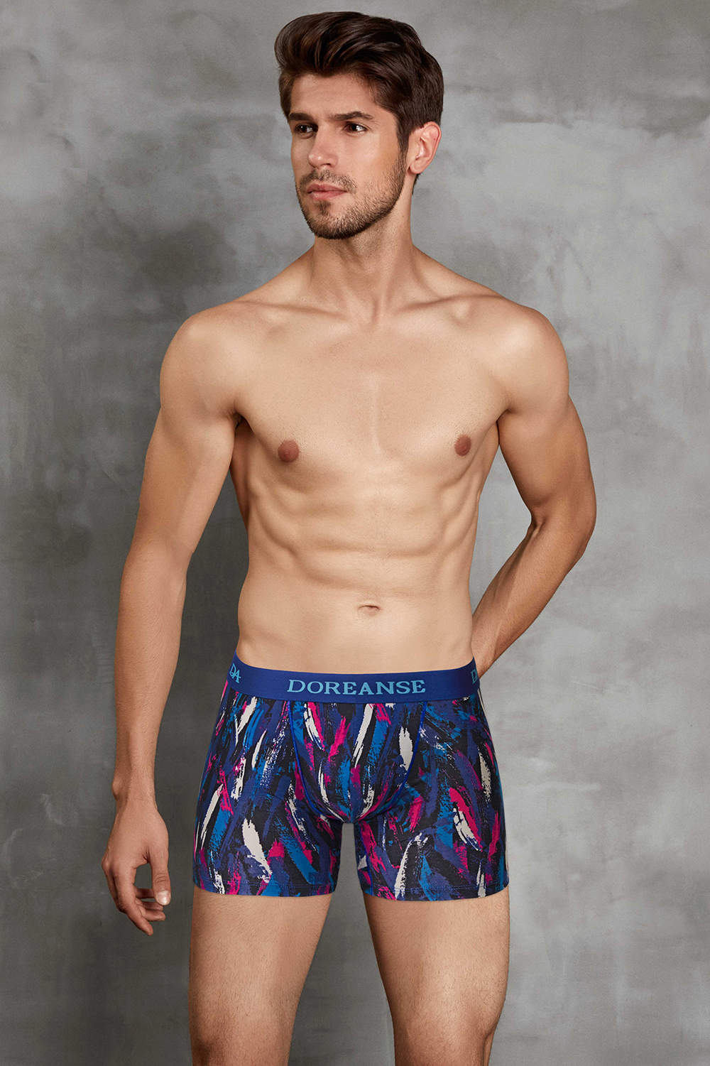 Shop the smoothest Doreanse 1704 Boxer Brief men's underwear trunk. A breathable male maxi short in a great multicolour print. Buy online here