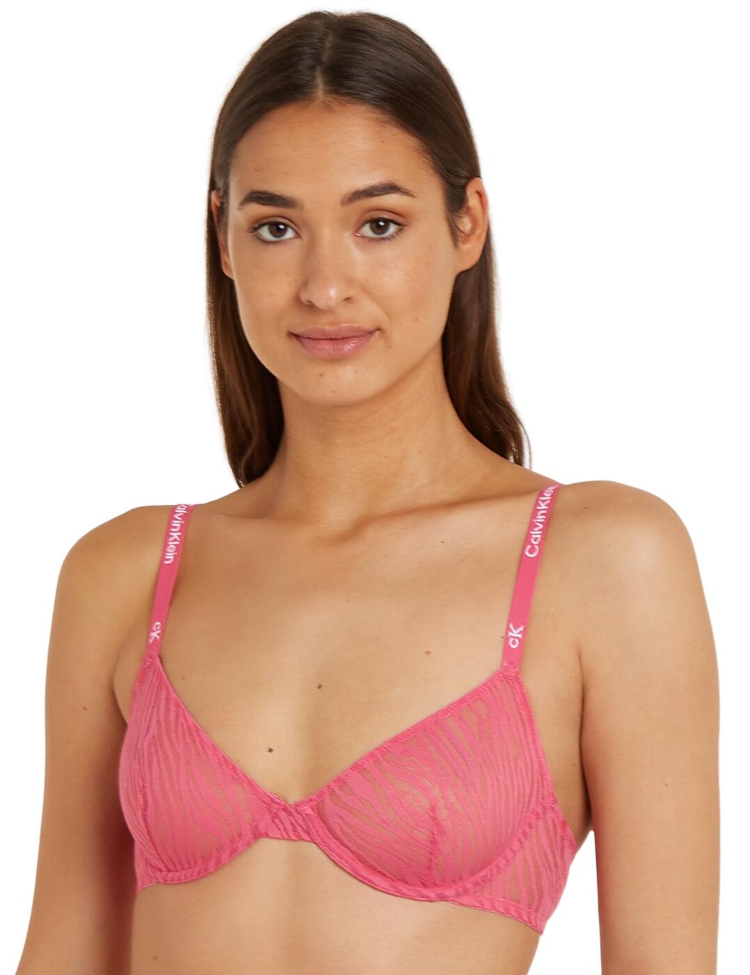 Experience superior comfort and extravagant style with the Calvin Klein CK96 demi bra. Crafted to perfection, this classic demi bra features underwired, non-padded cups, adjustable shoulder straps, and a hook and eye fastening for a highly secure fit. Showcasing an unforgettable animal print in a sheer finish for a luxurious touch, the CK96 is the perfect way to bring a little daring to your lingerie collection. This striking addition to the Calvin Klein range is designed to create a look that is truly unforgettable and the matching lingerie available ensure you can complete your perfect outfit. With comfort and style combined, this demi bra is perfect for the modern woman who seeks a stylish, yet classic look.  Classic demi bra Underwired Non padded cups Hook and eye fastening Adjustable shoulder straps Animal print Sheer finish Matching lingerie available Country of origin: Sri Lanka Composition: 53% Recycled Nylon &pipe; 36% Nylon &pipe; 11% Elastane Listed in UK sizes  62822-108243-1436160 000QF7376E T-Shirt Bra
