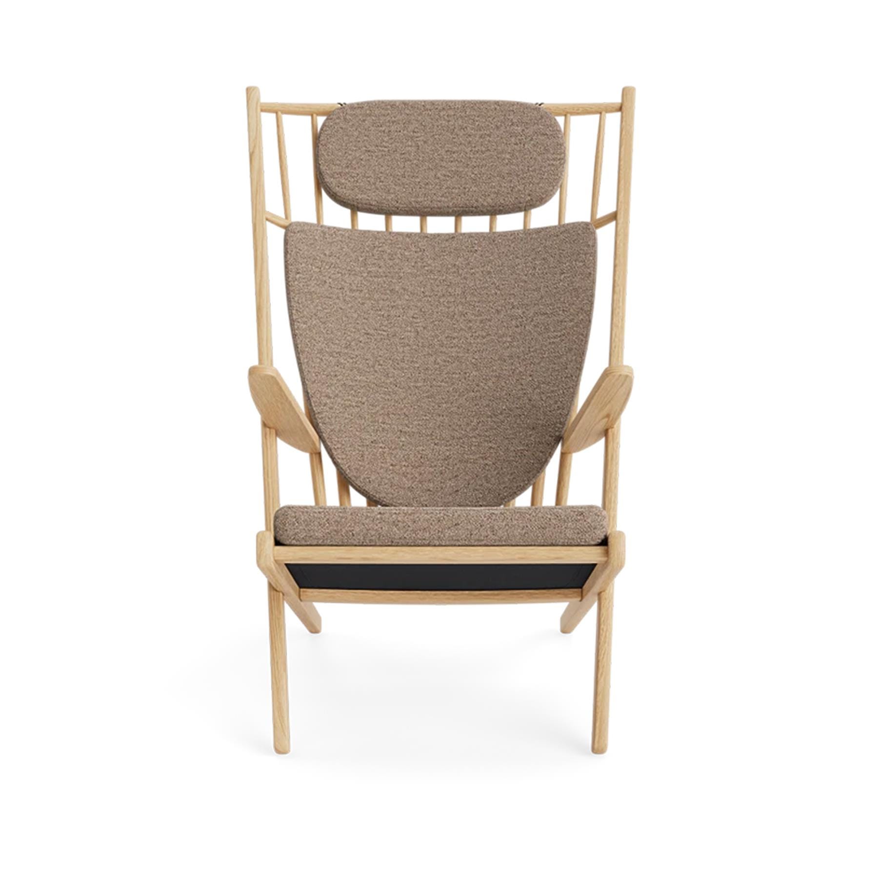 Make Nordic Goliat Armchair Oak Nature Boucle Juta 04 Brown Designer Furniture From Holloways Of Ludlow