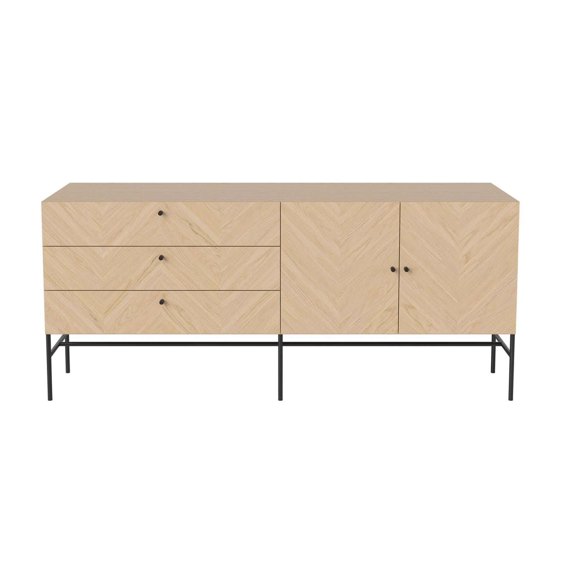 Bolia Luxe Sideboard White Pigmented Oak Black Door Knobs Light Wood Designer Furniture From Holloways Of Ludlow