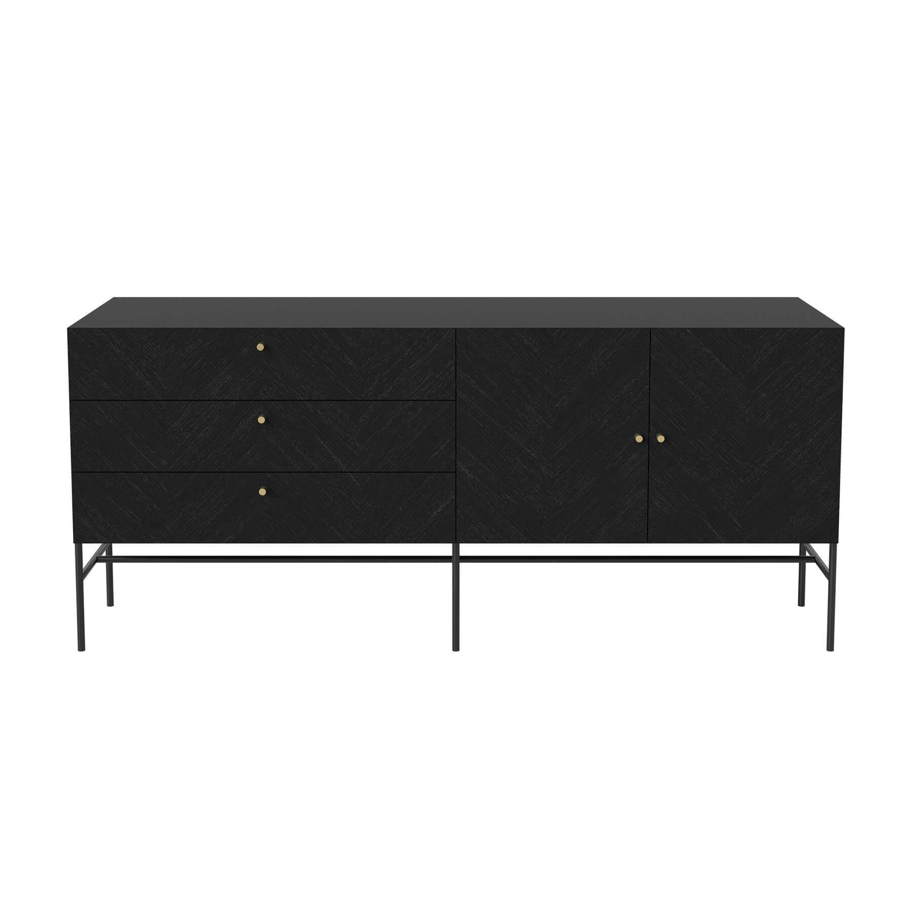 Bolia Luxe Sideboard Black Stained Oak Brass Door Knobs Designer Furniture From Holloways Of Ludlow