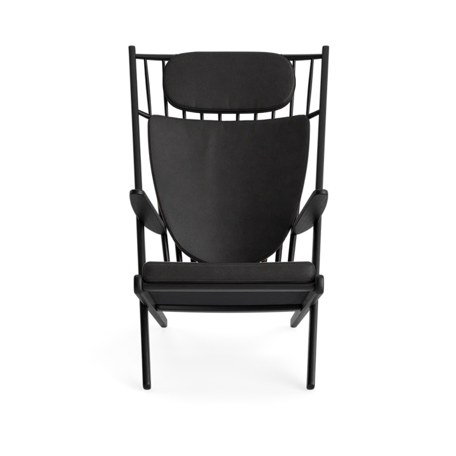 Make Nordic Goliat Armchair Black Oak Dunes Leather Anthracite Designer Furniture From Holloways Of Ludlow