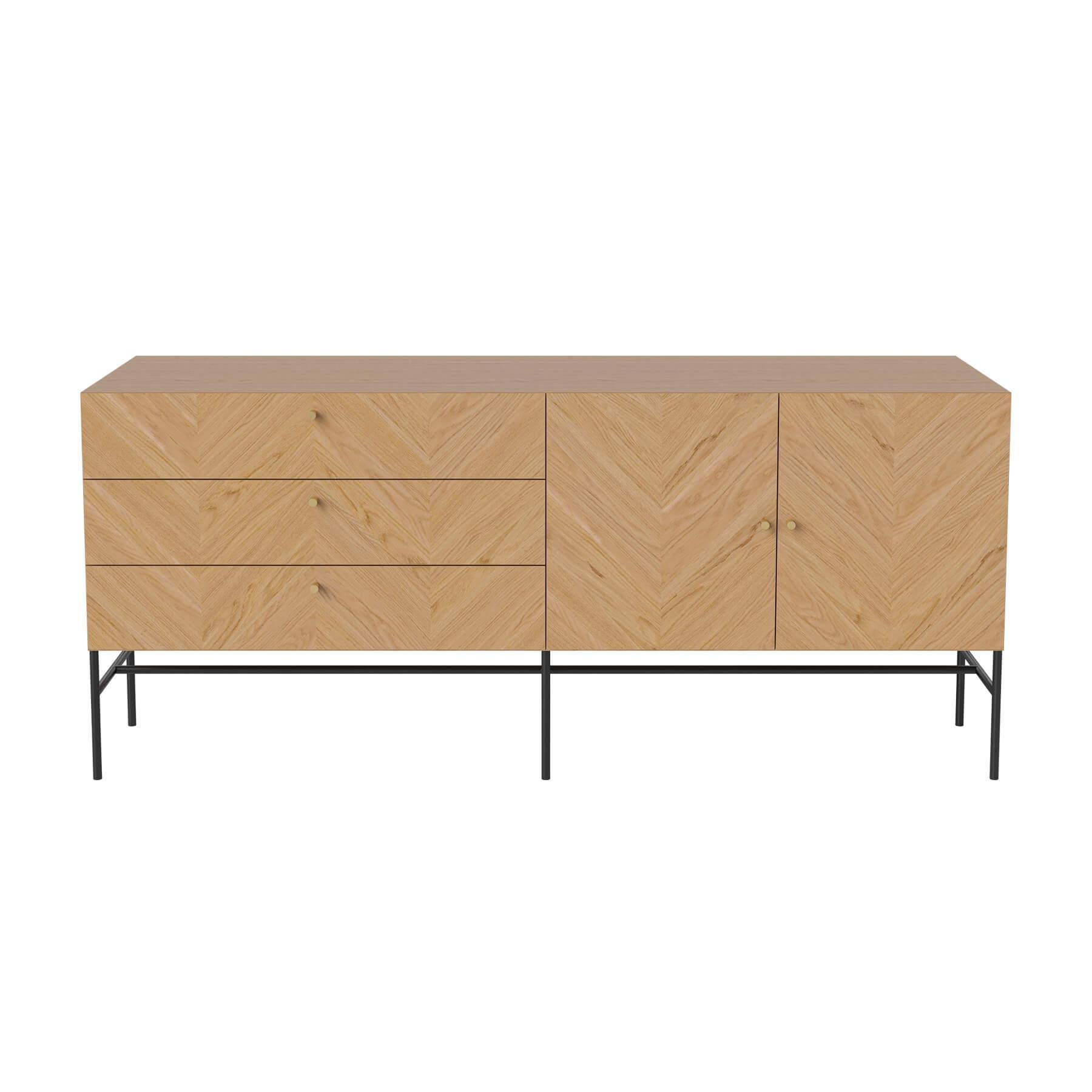 Bolia Luxe Sideboard Oiled Oak Brass Door Knobs Light Wood Designer Furniture From Holloways Of Ludlow