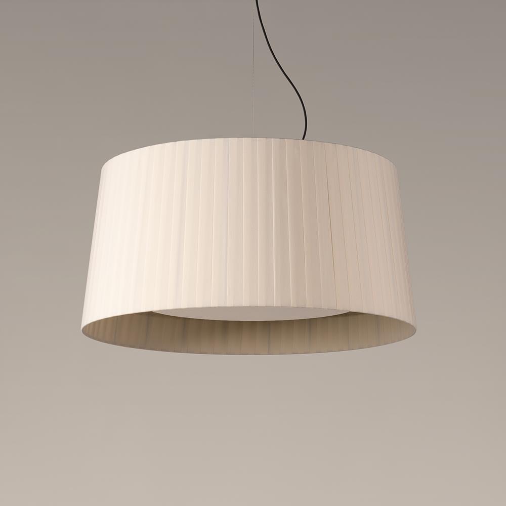 Santa Cole Gt7 Pendant Natural Ribbon Satin Nickel White Designer Pendant Lighting