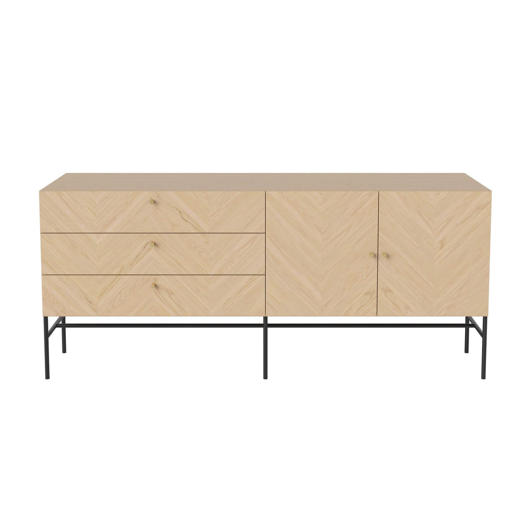 Bolia Luxe Sideboard White Pigmented Oak Brass Door Knobs Light Wood Designer Furniture From Holloways Of Ludlow