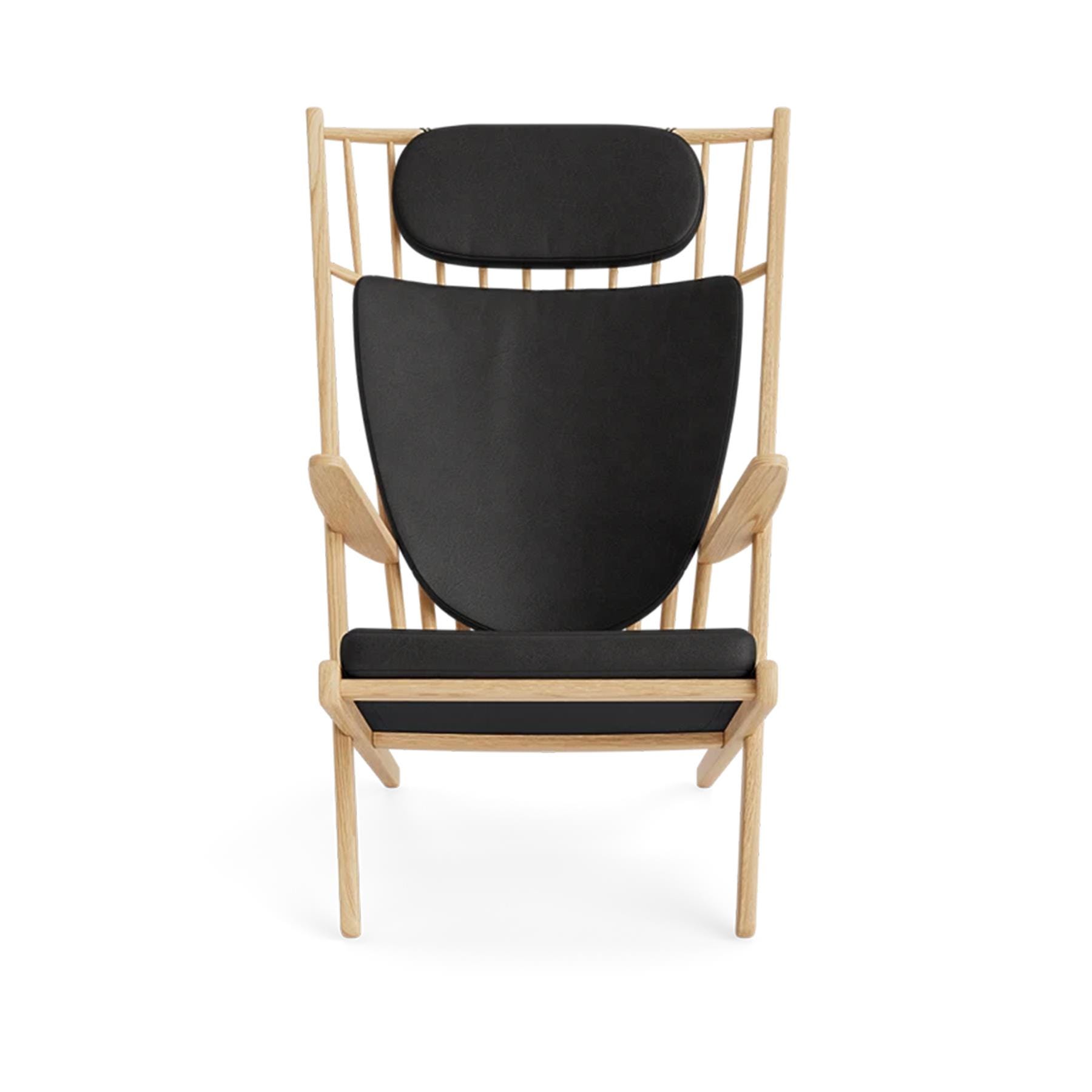 Make Nordic Goliat Armchair Oak Dunes Leather Anthracite Black Designer Furniture From Holloways Of Ludlow