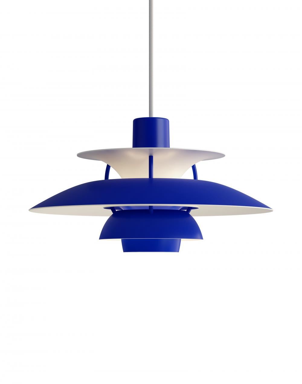 Louis Poulsen Ph 5 Mini Monochrome Pendant Blue Designer Pendant Lighting