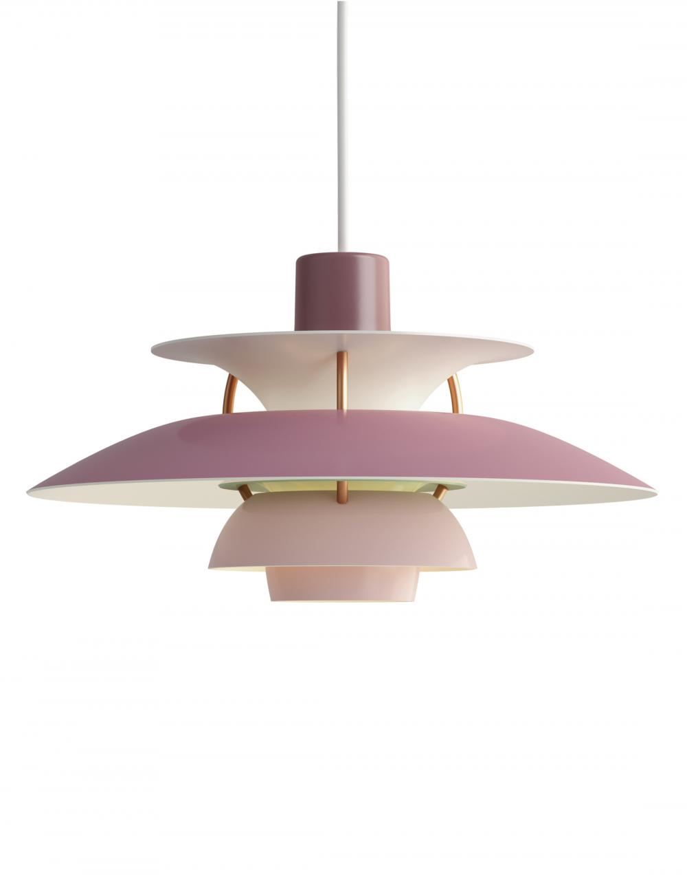 Louis Poulsen Ph 5 Mini Pendant Hues Of Rose Pink Designer Pendant Lighting