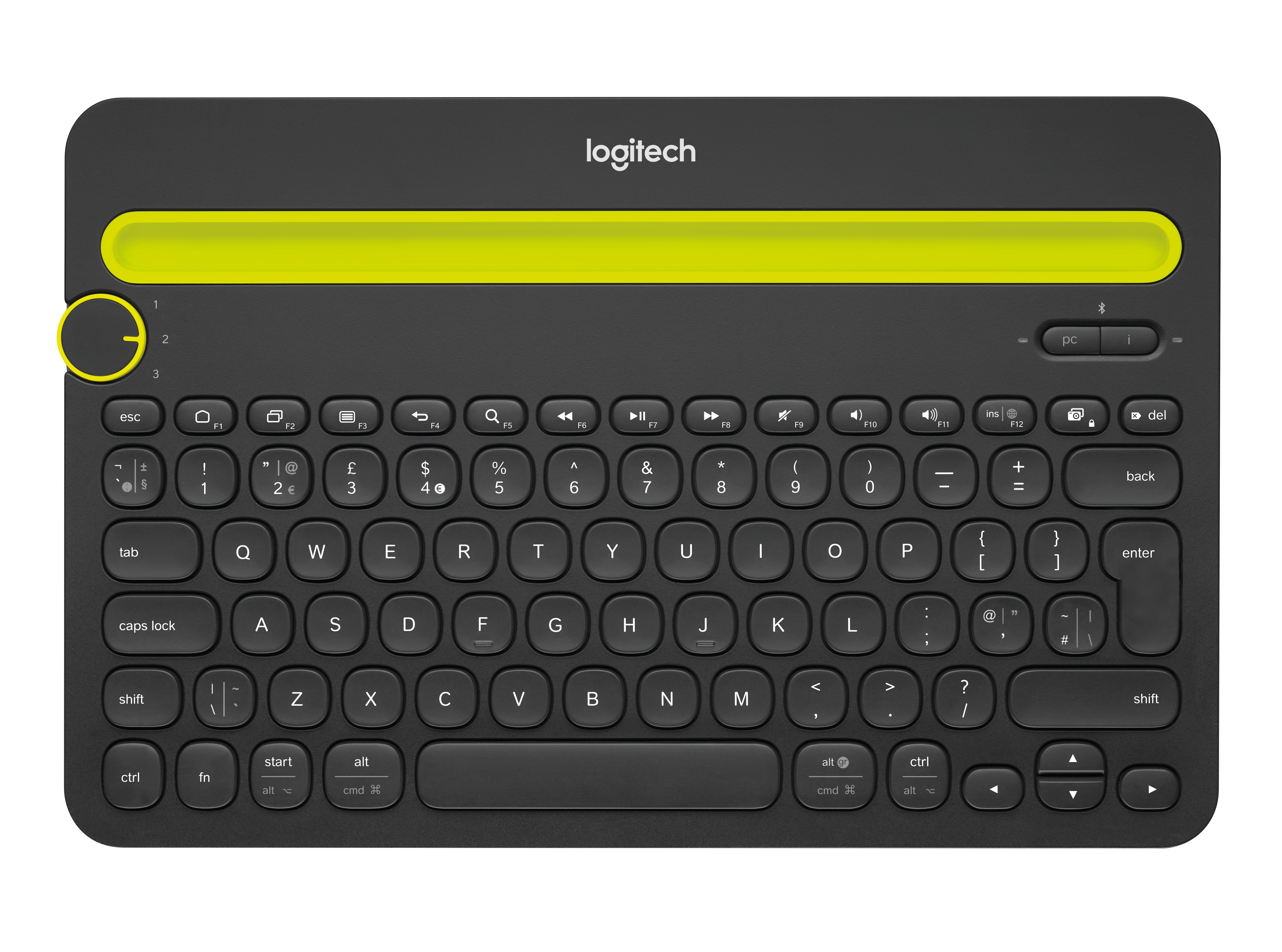 Logitech K480 Mobile Device Keyboard Qwerty Us International Black,Yellow Bluetooth