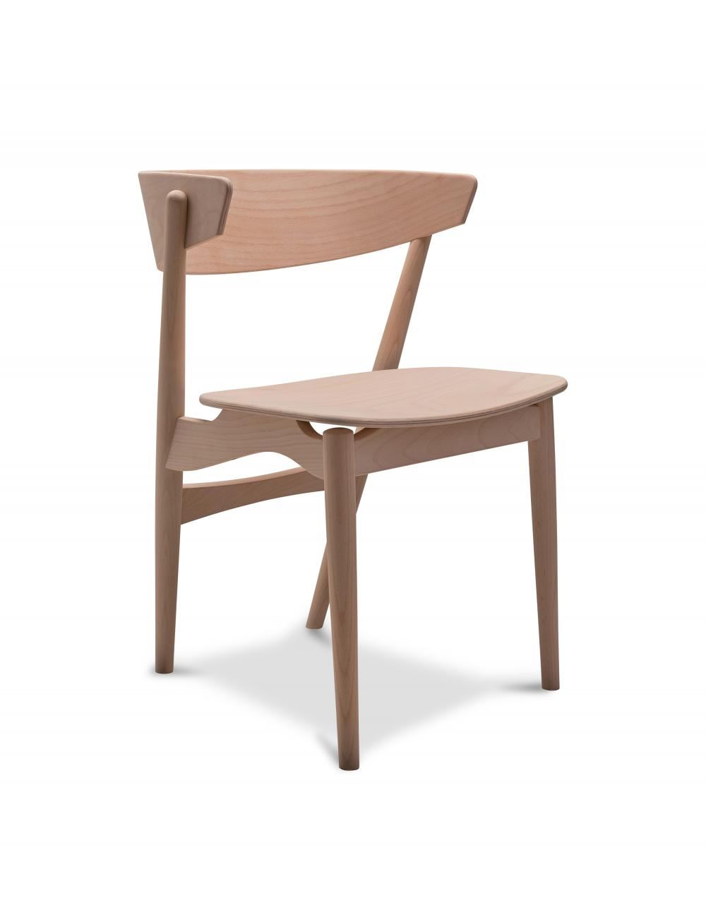 No 7 Dining Chair Beech White Pigmented Lacquer