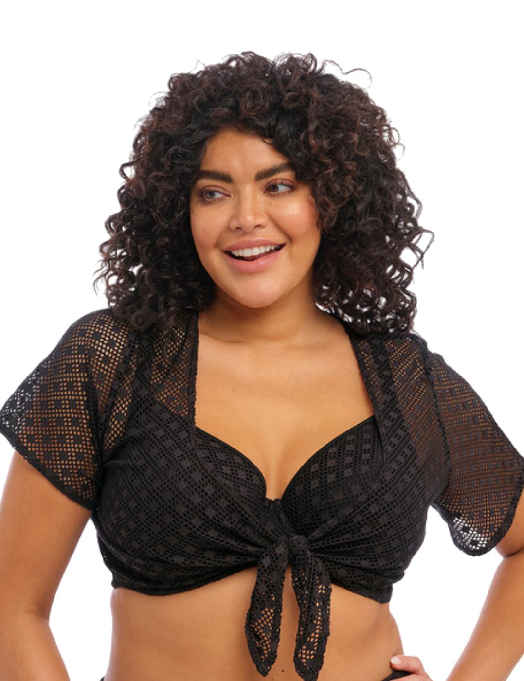 Elomi's Bazaruto range introduces this gorgeous flattering beach top that is perfect for anyone that wants a little more modesty to their overall swimwear look. This beach top has a plunging neckline and an easy-to-wear tie front that can be altered to fit your amazing curves. This piece has loose-fitting sleeves for the utmost comfort. This design also features soft hemmed edges to give a less bulky look. This chic top has a unique distinctive pattern that is recognisable to the Bazaruto line by Elomi. Pair with any of the matching coordinates available.  Stylish beach top Tie front for ease of wear Plunging neckline Loose fitting sleeves Unique pattern Soft hemmed edges Matching coordinates available Country of origin: Sri Lanka Composition: 90% Polyamide &pipe; 10% Elastane Listed in UK sizes  59797-104573-1369589 800696 Beach Cover Up