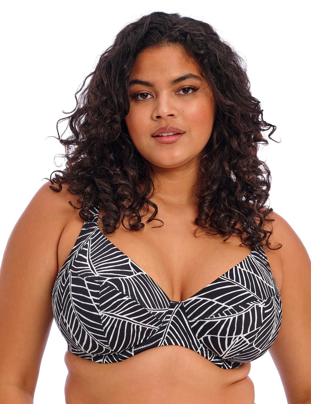 Get ready to hit the beach or pool this season with the Elomi Kata plunge bikini top. This sophisticated plunge bikini top is built with underwiring to shape your silhouette and provide superior support. The non-padded cups will help you feel secure while offering contoured shaping for an enviable figure. With adjustable shoulder straps and a convenient clip fastening, you can feel confident in this simple yet stunning bikini top. Snap up the matching swimwear available for a stunning finished look.  Beautiful plunge bikini top Underwired for support Non-padded cups Adjustable shoulder straps Clip fastening Simple yet stunning bikini top Palm leaves pattern Matching lingerie available Country of origin: Sri Lanka Composition: Cup Lining: 100% Polyamide Composition: Main Fabric: 80% Polyamide &pipe; 20% Elastane Composition: Wing Lining: 86% Polyamide &pipe; 14% Elastane Listed in UK sizes  61971-107229-1419584 801702 Plunge Bikini Top