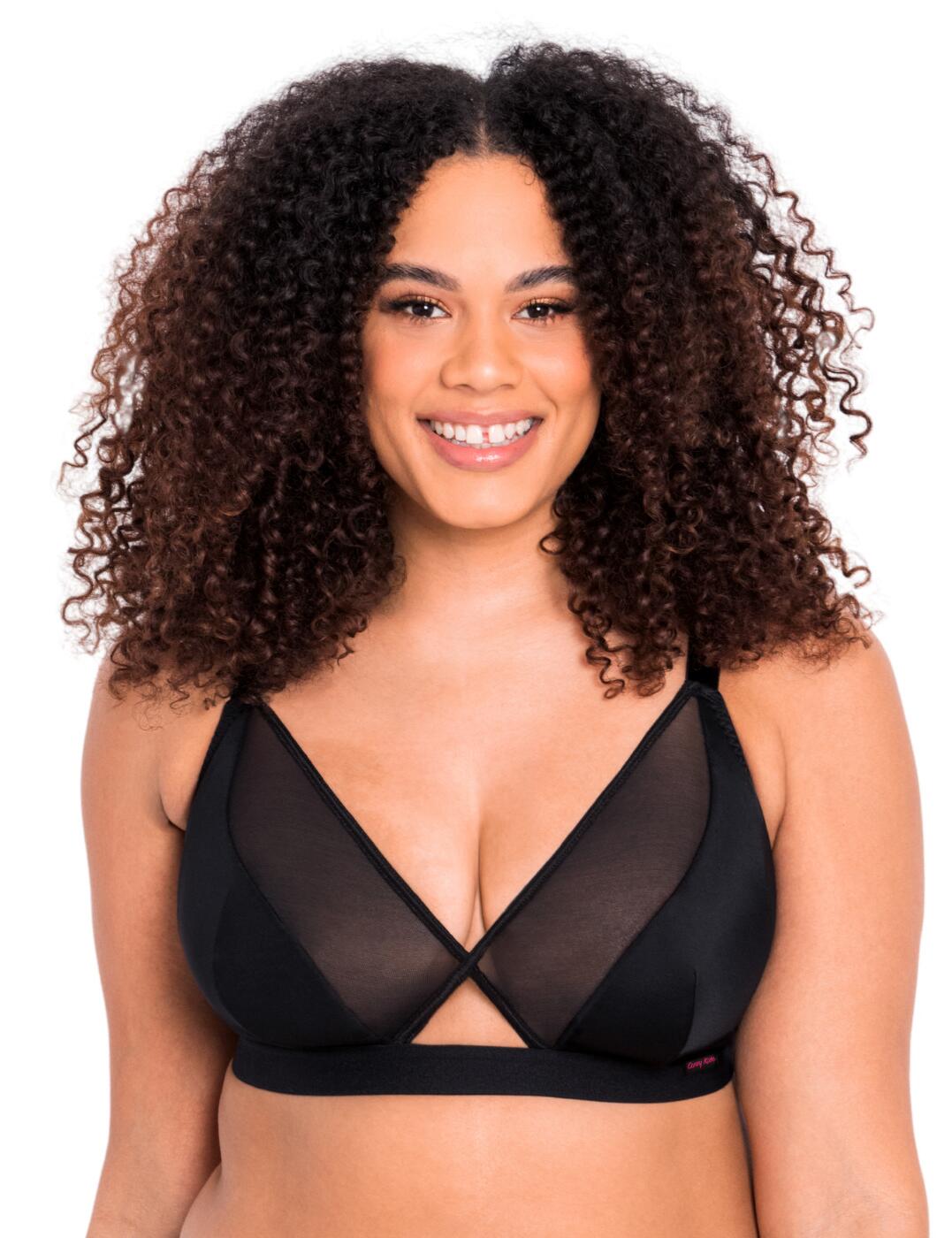 This Get Up & Chill bralette combines the true comfort of a bralette design with a trendy look that you can expect from the Curvy Kate brand. The non-padded and non-wired design is combined with the soft materials that feel amazing against your skin. The adjustable shoulder straps and traditional hook and eye back closure will make sure you can adjust this piece to your most comfortable fit. Whether you wear this bralette on an everyday basis or you change into it when you're at home, the simplistic but pretty design is sure to please. The soft opaque panels are interspersed with the semi-transparent mesh material on the back and the top of the cups, giving you an effortlessly stylish look.
