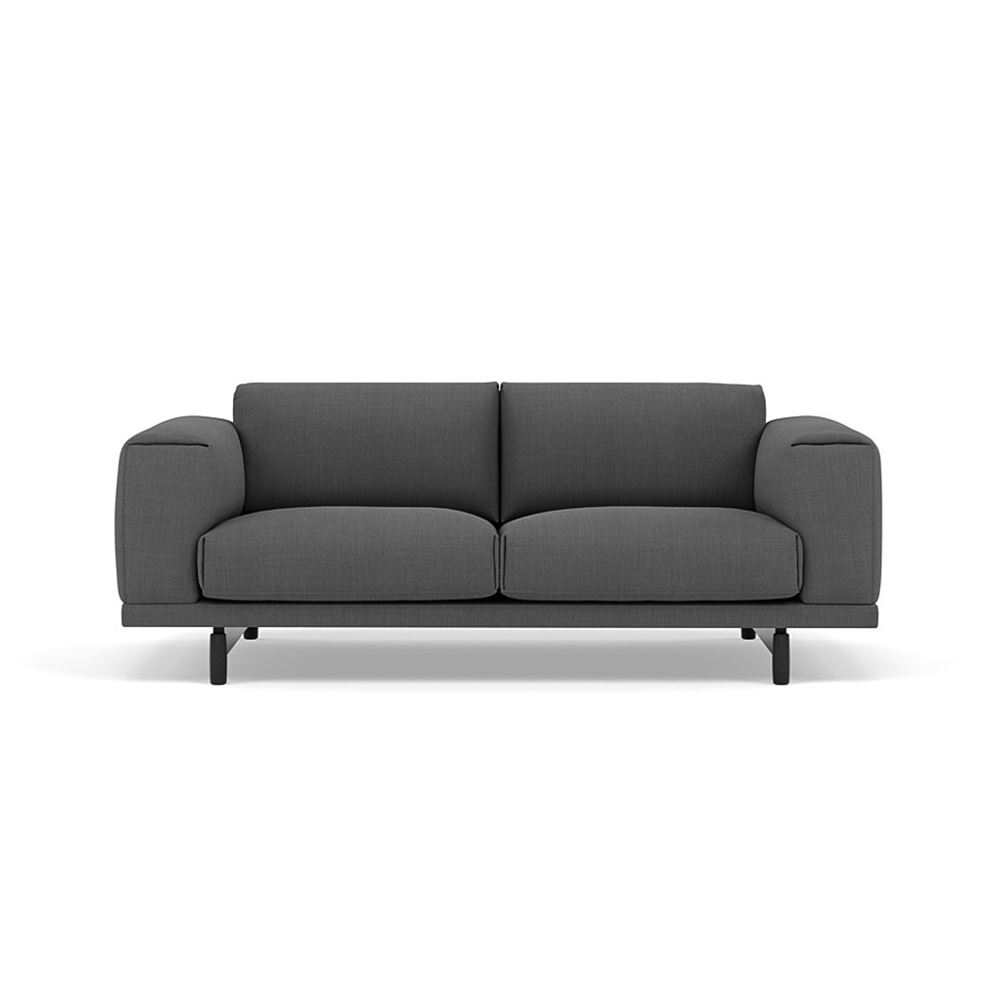 Rest Sofa 2seater Lacquered Oak Black Remix 163