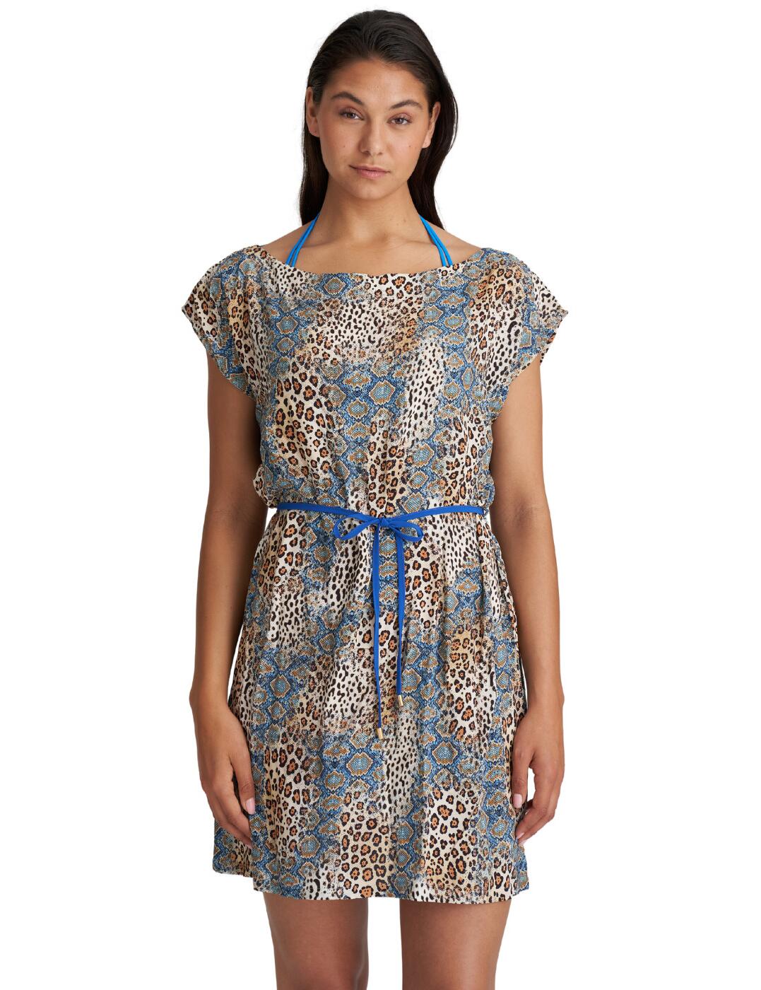 Introducing the Marie Jo Minorca beach dress – perfect for sunny days and outdoor activities. With a captivating above-the-knee length, short sleeves, and a drawstring tie at the waist, this luxurious piece of apparel is sure to turn heads. From its charming print to its flattering fit and eye-catching design – this beach dress offers you a sophisticated style that is ideal for poolside activities and more. Wear with matching swimwear from the Minorca collection by Prima Donna for additional luxury and a chic-coordinated look.  Luxurious beach dress Above knee length Short sleeves Perfect beach cover-up Drawstring tie for a flattering fit at the waist Luxurious print Matching swimwear available Country of origin: Tunisia Composition: 100% Viscose Listed in UK sizes  60015-104809-1374159 1005480 Cover Up