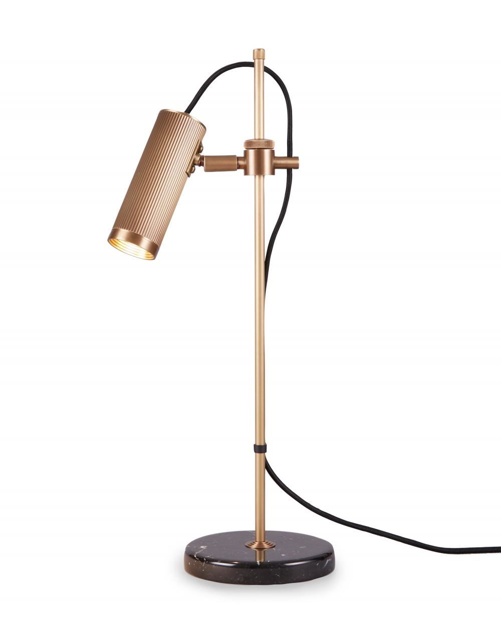 Spot Table Light Antique Brass With Black Marble Base