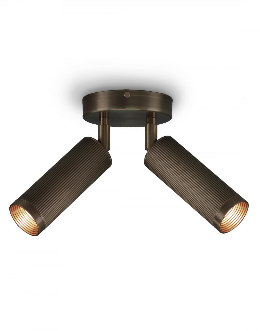 Spot Ceiling Light Double Bronze