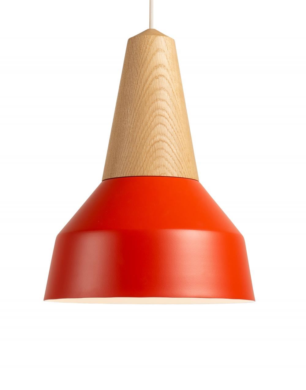 Eikon Pendant Oak Poppy Red Designer Pendant Lighting