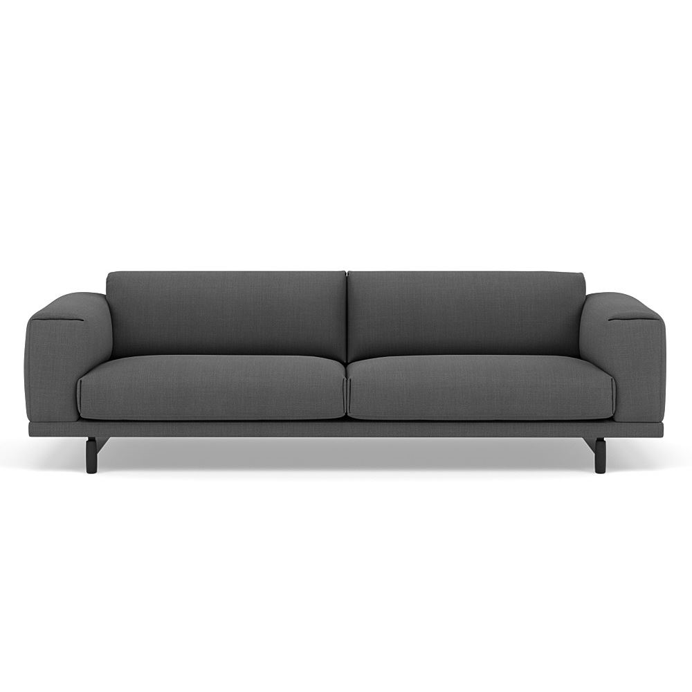 Rest Sofa 3seater Lacquered Oak Black Remix 163