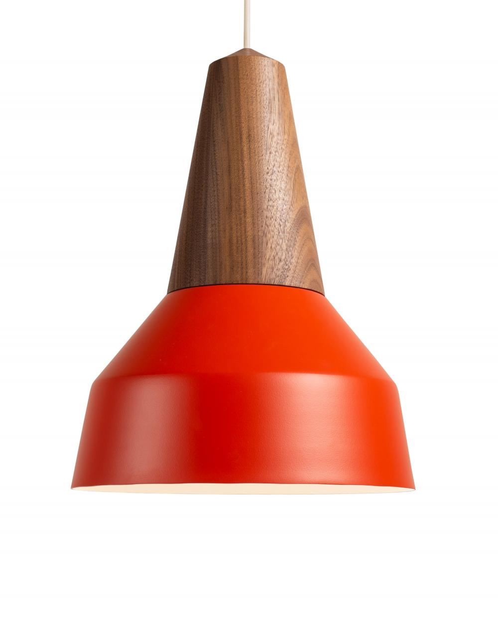 Eikon Pendant Walnut Poppy Red Designer Pendant Lighting