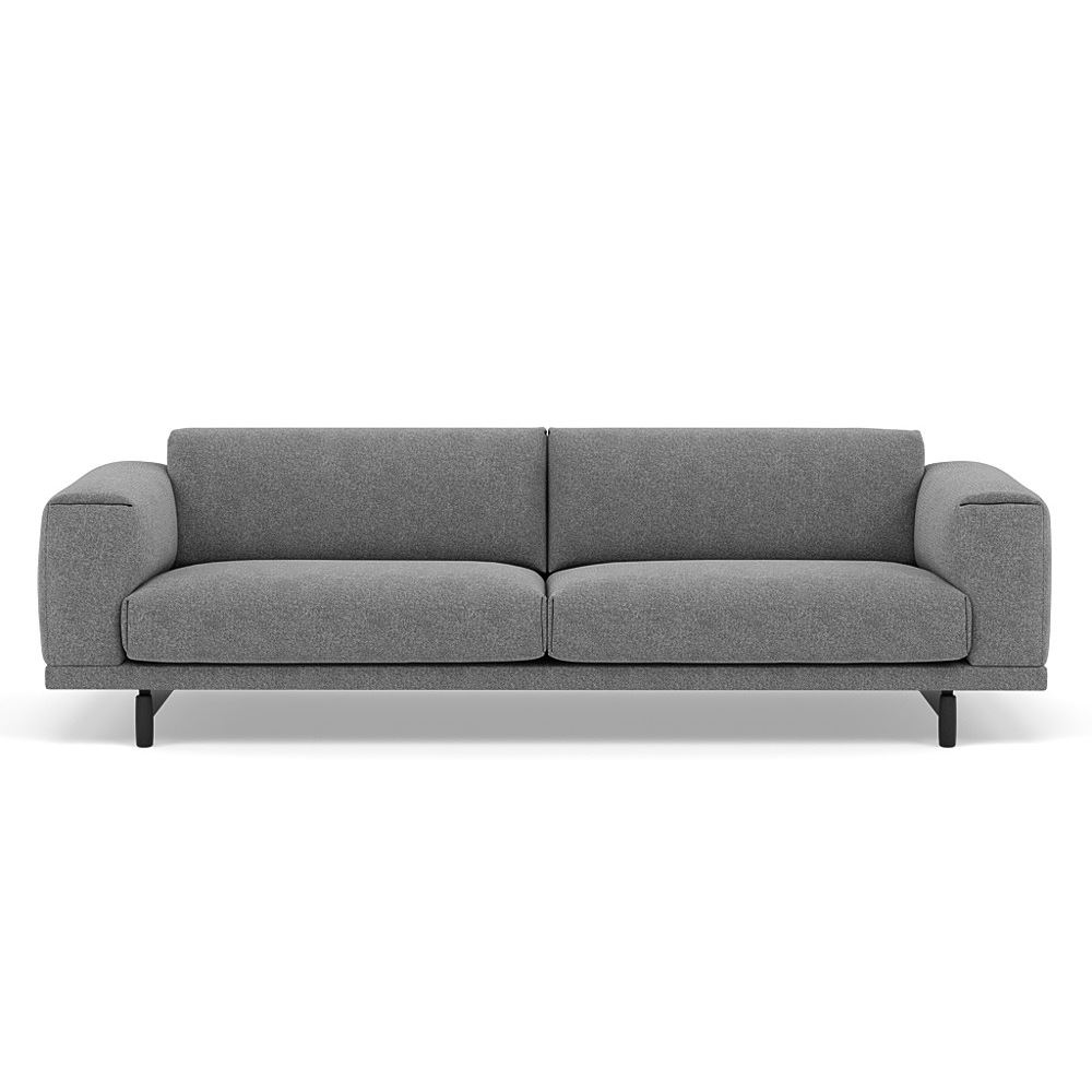 Rest Sofa 3seater Lacquered Oak Black Hallingdal 166