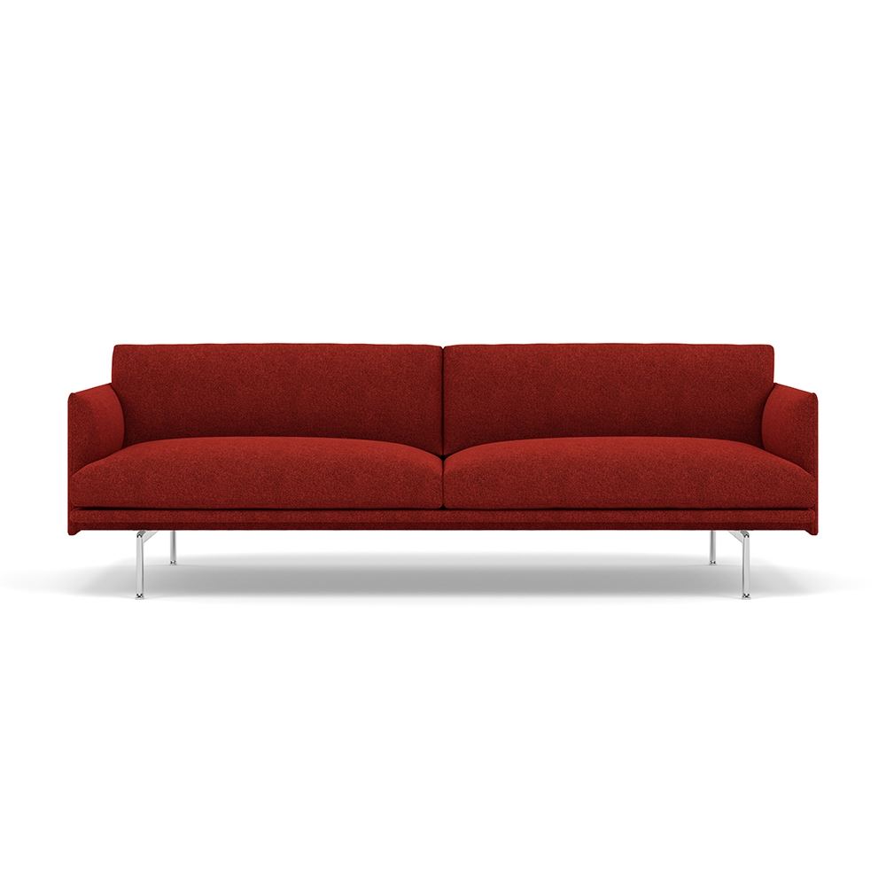 Outline 3seater Sofa Polished Aluminum Hallingdal 596