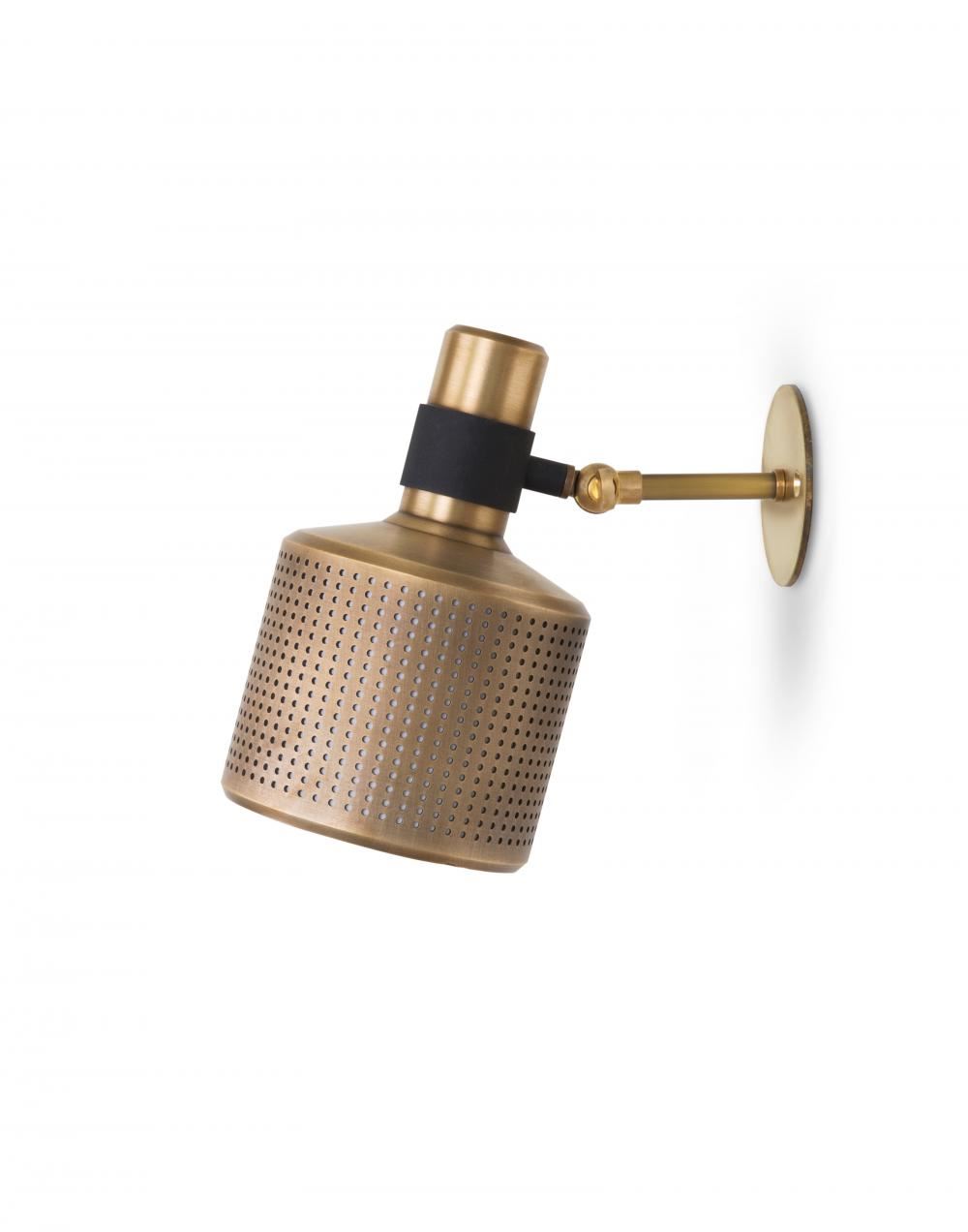 Riddle Wall Light Single Brass With Matte Black Detailing