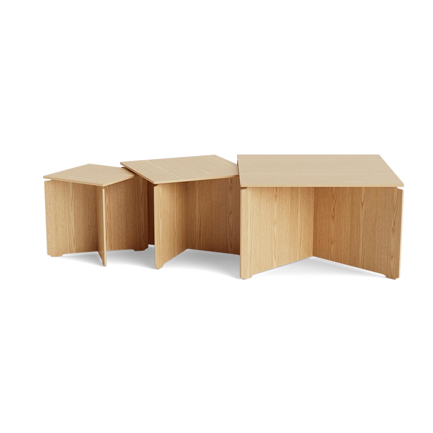 Make Nordic Crossboarder Coffee Table Natural Oak Veneer Set Of 3 Light Wood Designer Furniture From Holloways Of Ludlow