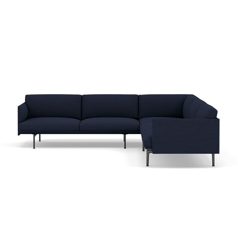 Outline Corner Sofa Black Canvas 794