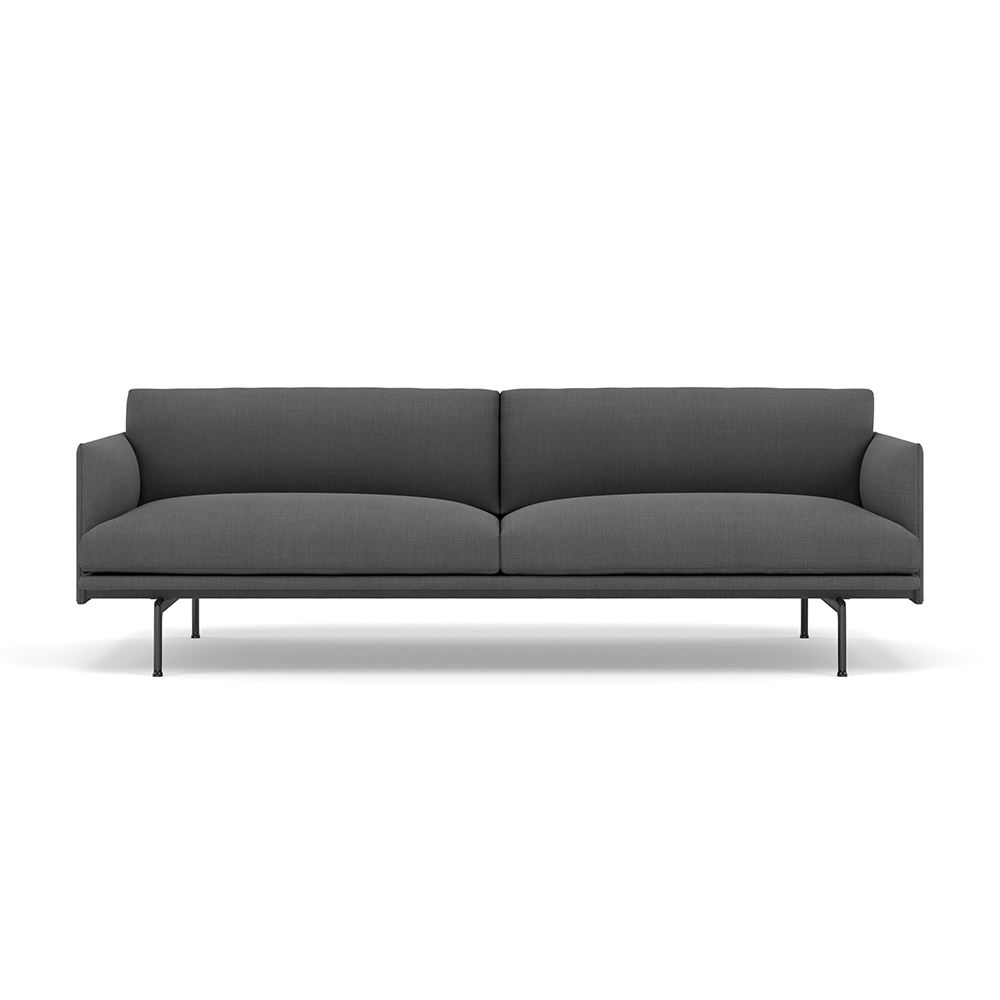 Outline 3seater Sofa Black Remix 163