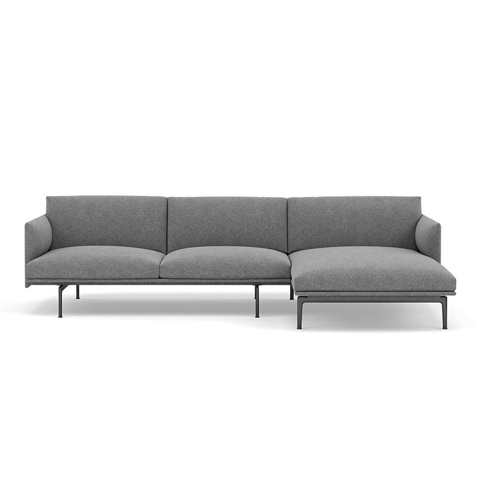 Outline Sofa With Chaise Longue Right Black Hallingdal 166