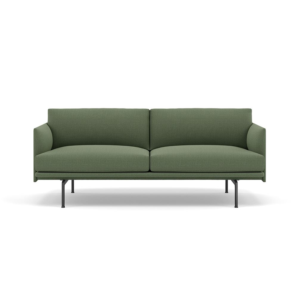 Outline Sofa 2seater Black Canvas 926