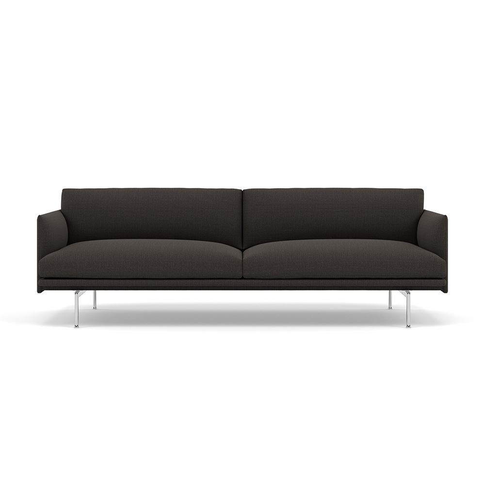 Outline 3seater Sofa Polished Aluminum Canvas 174