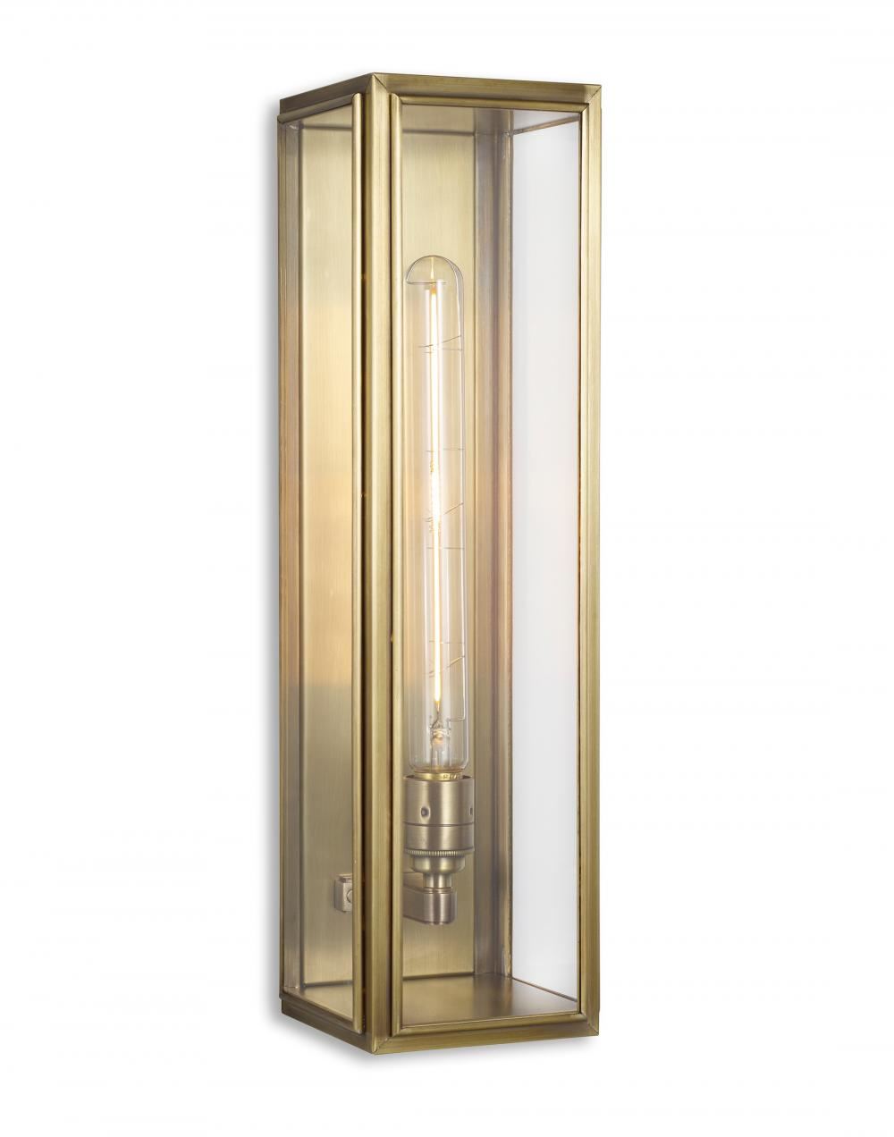 J Adams Ash Box Light Large Antique Brass Clear Outdoor Lighting Outdoor Lighting Brassgold