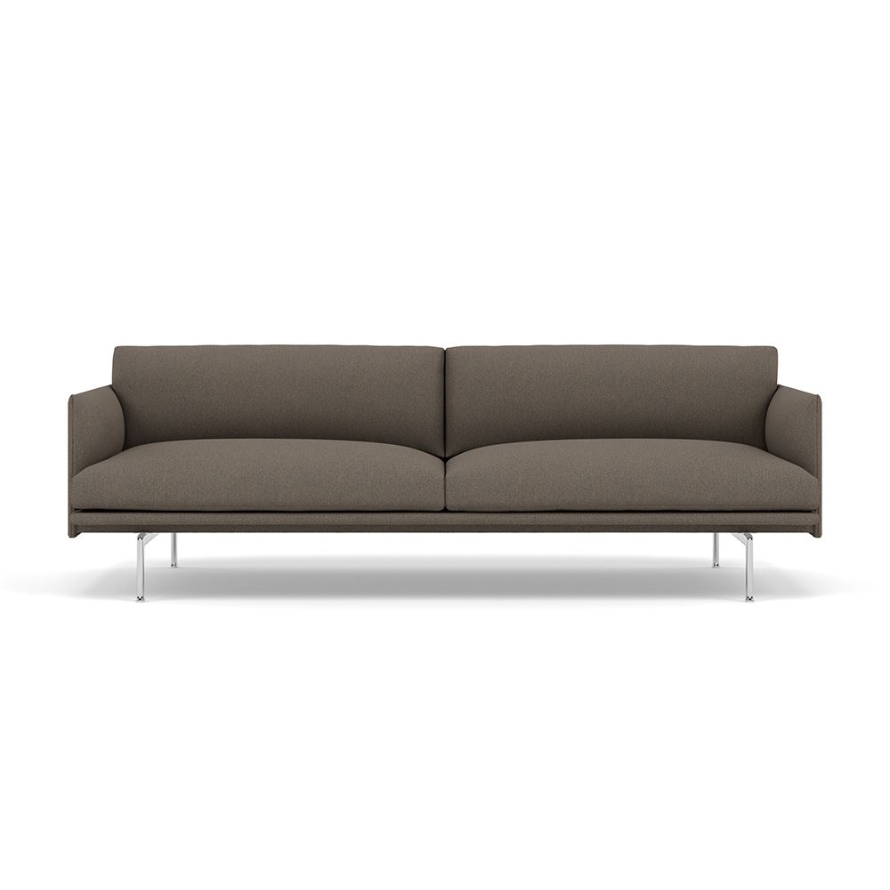 Outline 3seater Sofa Polished Aluminum Hallingdal 227