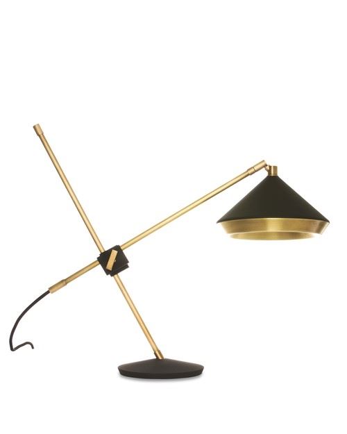 Shear Table Lamp Brass Matte Black