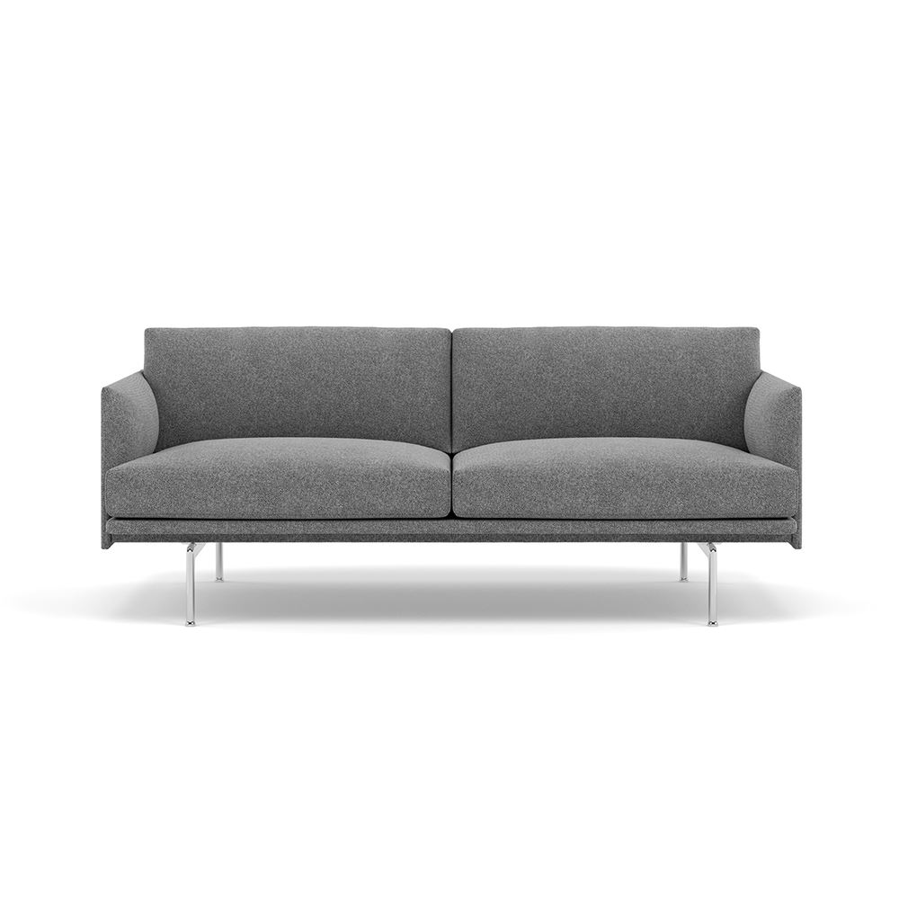 Outline Sofa 2seater Polished Aluminum Hallingdal 166