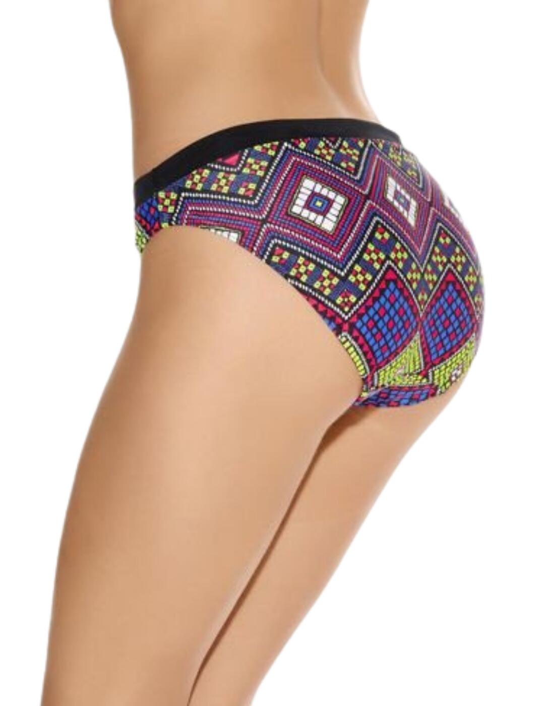 Strike a pose with Freya's Byzantine bikini brief this season. Stunning and eye-catching this bikini brief features a chic geometric print that adorns your curves for an effortless look. This piece has moderate rear coverage for a comfortable yet cheeky look with the low-rise waist adding a seductive element. Pair this bikini brief with the available matching items within Freya's Byzantine collection to complete this iconic set.  Low-rise waist Moderate coverage Geometric design Soft waistband Country of origin: Tunisia Composition: 80% Polyamide &pipe; 20% Extra Life Lycra Listed in UK sizes  57508-101538 3130 Bikini Bottoms