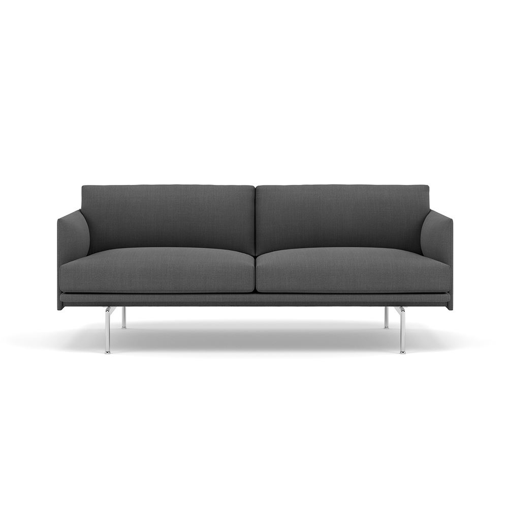 Outline Sofa 2seater Polished Aluminum Remix 163