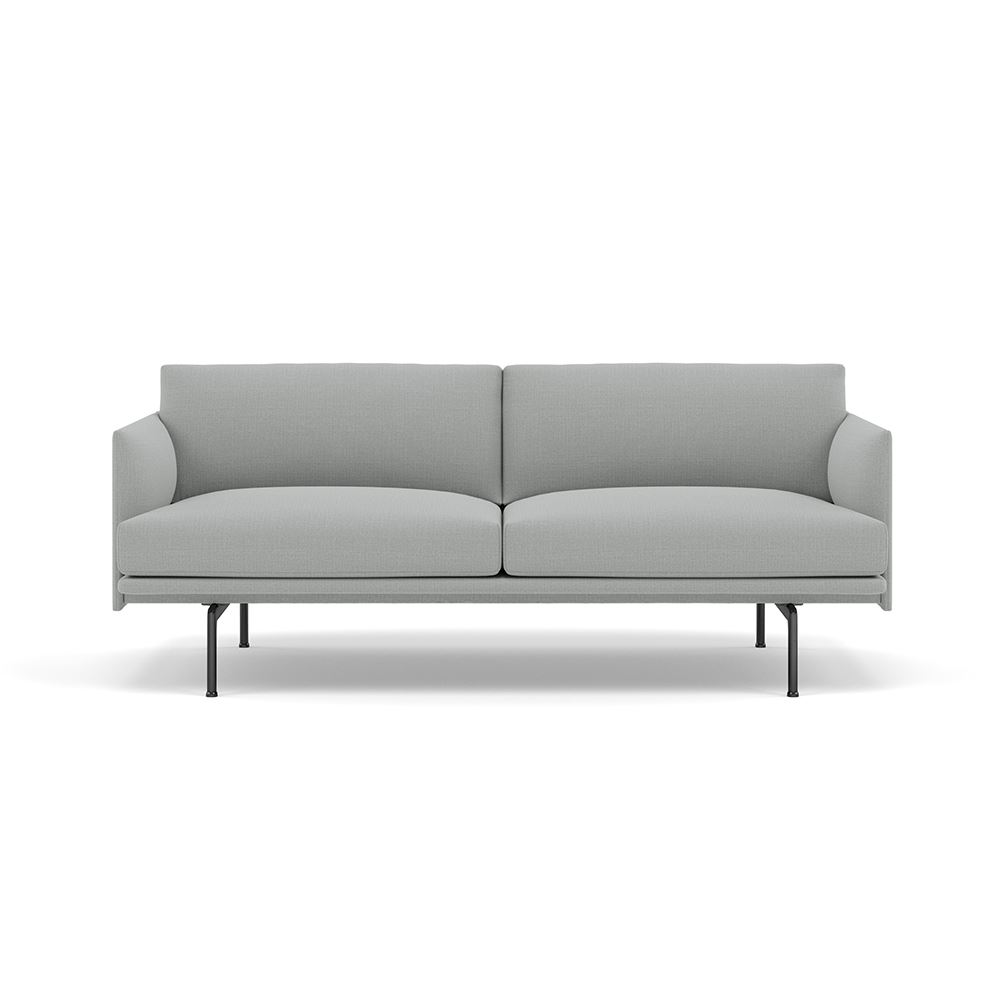 Outline Sofa 2seater Black Canvas 124