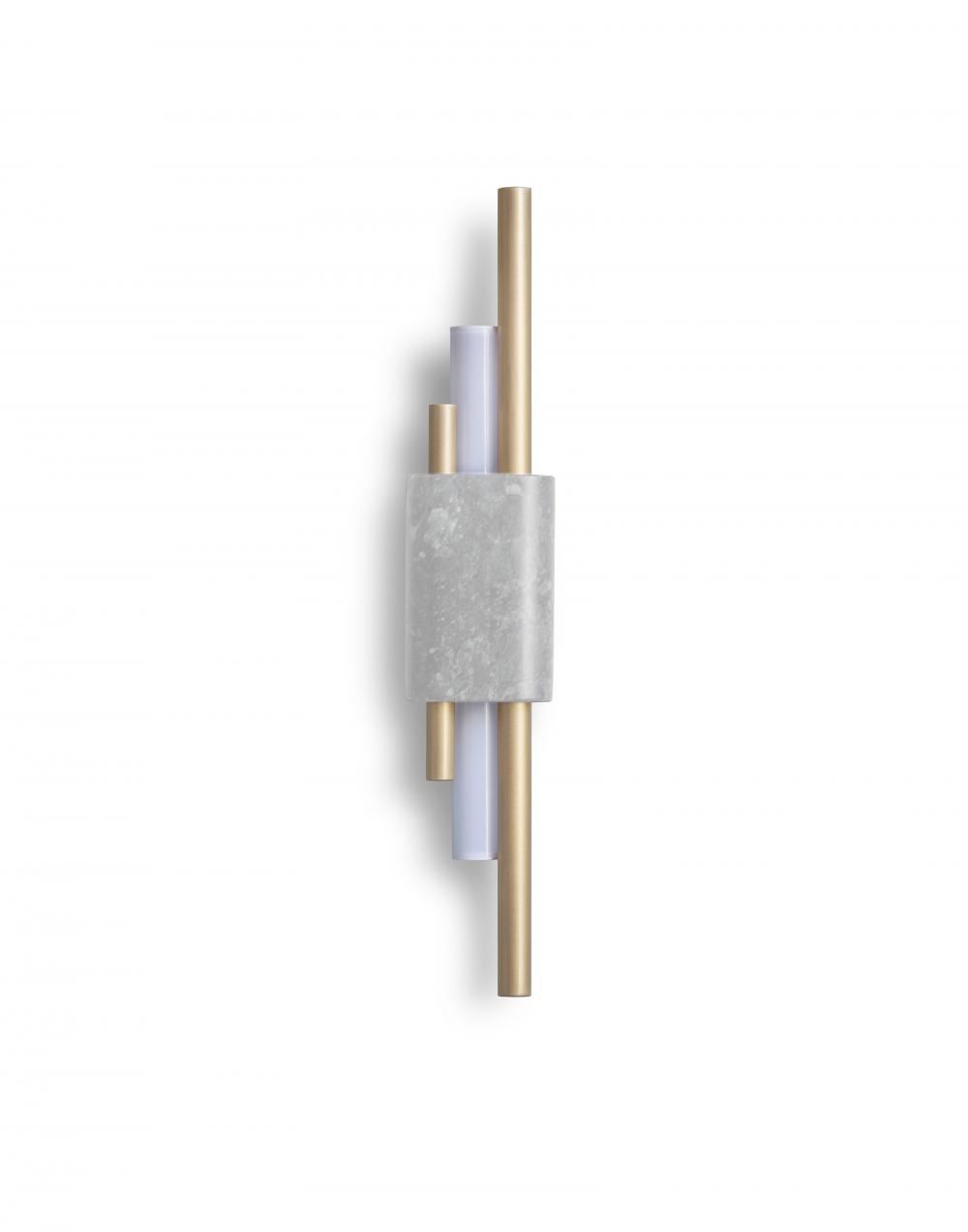 Tanto Wall Light Small Brass Opal Glass White Carrara Marble