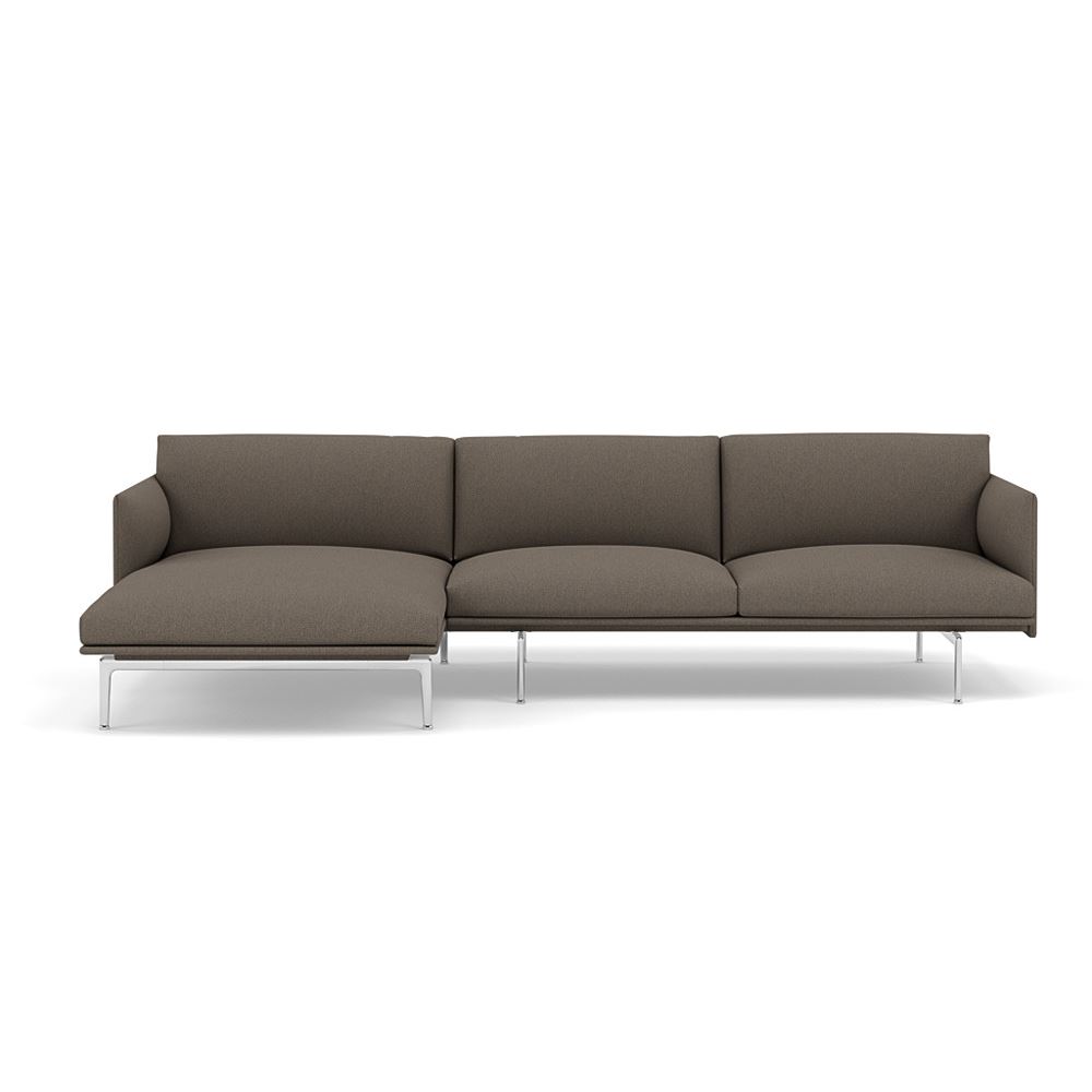 Outline Sofa With Chaise Longue Left Polished Aluminum Hallingdal 227