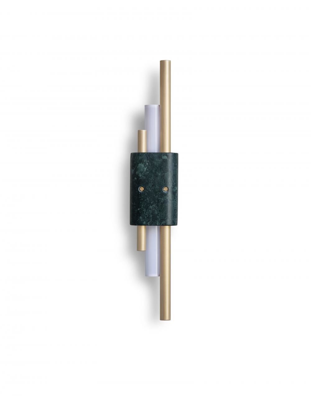 Tanto Wall Light Small Brass Opal Glass Green Guatemala Marble