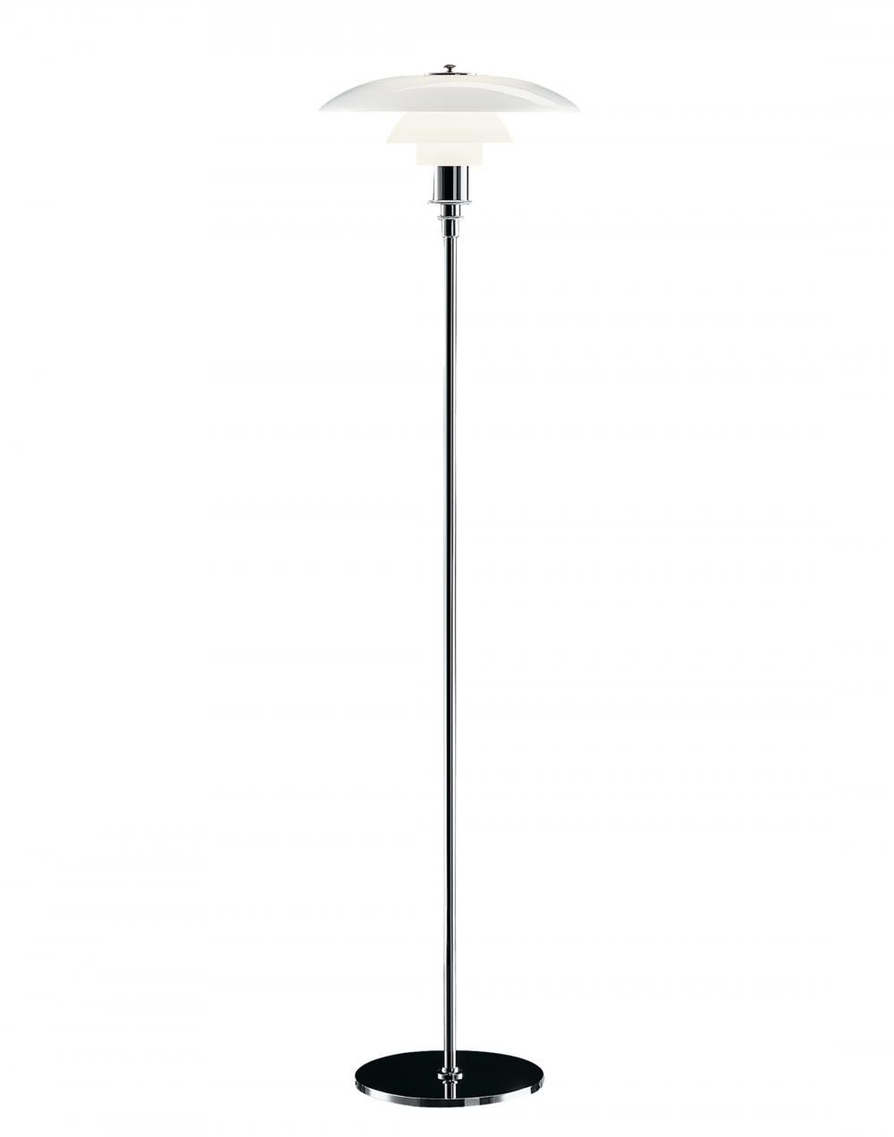 Ph Glass Floor Lamp Small High Lustre Chrome Plated