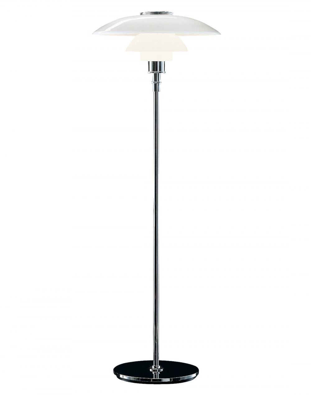 Ph Glass Floor Lamp Medium High Lustre Chrome Plated