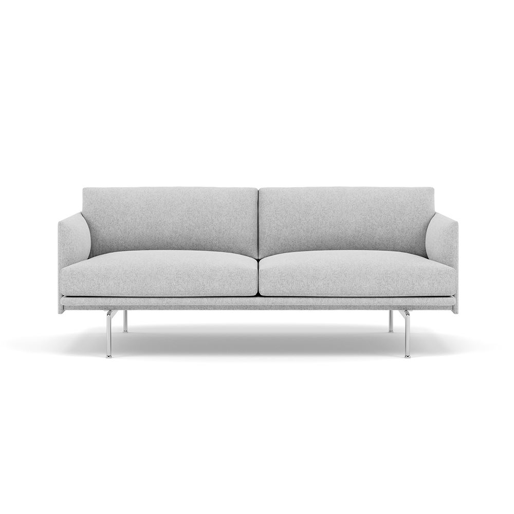 Outline Sofa 2seater Polished Aluminum Hallingdal 116