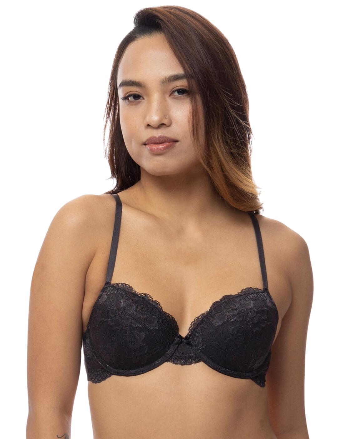 Get ready to bring a feminine, classic look to your wardrobe again with the Dorina Lianne lightly padded demi bra. This demi cup bra is both stylish and functional, featuring a beautiful lace design, moulded cups for extra support, lightly padded fabric for shape and adjustable shoulder straps. With its underwired structure and hook-and-eye closure at the back, your bust will be given the perfect level of support that fits you like a glove. Finally, bow detail to the centre front adds extra style points when needed.  Demi cup bra Lace design Moulded cups Underwired for support Lightly padded for shape Bow at the centre front Adjustable shoulder straps Hook and eye closure Country of origin: China Composition: 84% Polyamide &pipe; 16% Elastane Listed in UK sizes  62569-107945-1431007 D17163A Moulded Bra