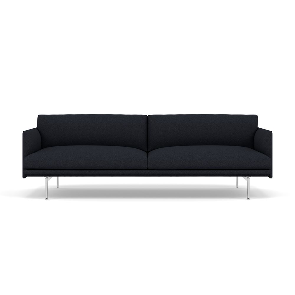 Outline 3seater Sofa Polished Aluminum Hallingdal 180